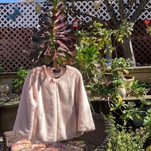 Metaphor Light Pink Faux Fur Coat Size XL